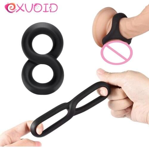 EXVOID Delay Ejaculation Liquid Silicone Sex Shop Erotic Toys Adult Products Sex Toys for Men Soft Cock Ring Elastic Penis Ring