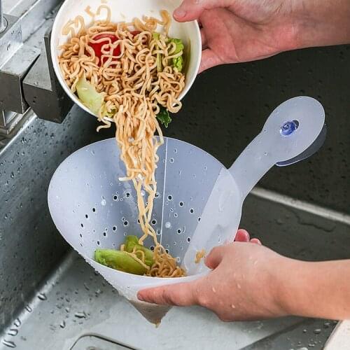 Kitchen Sink Filter Drain Foldable Reusable Suction Sink Colander Strainers Leftovers Food Stopper Sifter