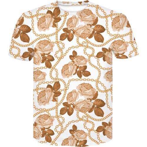 Men/Women Luxury 3D Rose print fashion t shirt Casual short sleeve 2021 summer popular Tops vintage clothes comfort T-shirts