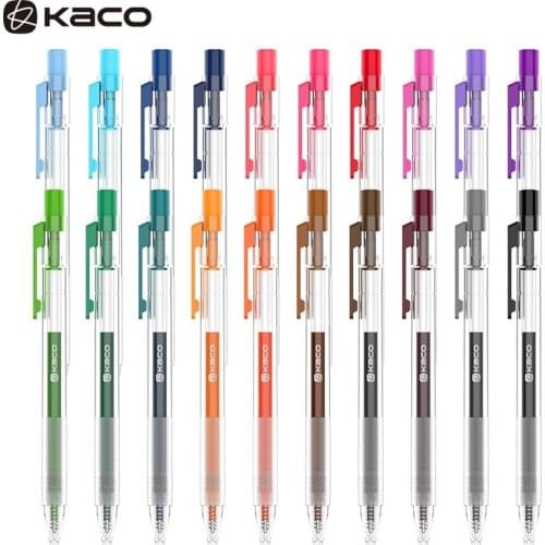 Kaco TURBO 10/20PCS Gel Pens Duraball Candy Color Pens Transparent Pen Body Color Ink Gel Pens Fast Dry Write Smoothly Pens