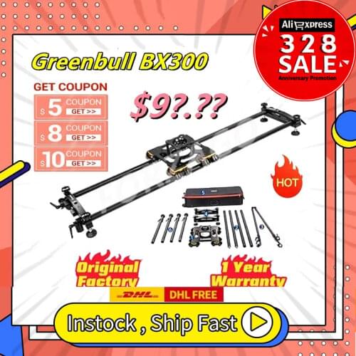 Greenbull BX300 1.6m Portable Motorized Video Dslr Electronic Camera Track Dolly Slider Dolly&rail 1.6 Meter 70KG