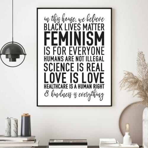 Feminist Art Prints Black Lives Matter Love Quote Poster LGBTQ Human Rights Pride Wall Picture Canvas Painting Home Room Decor