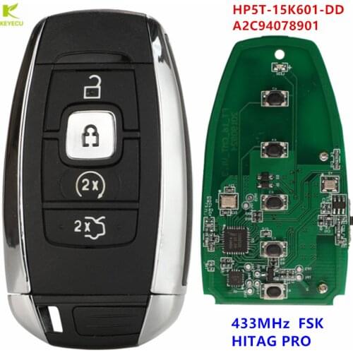 KEYECU OEM Genuine 4 Buttons Smart Key fob 433MHz FSK HITAG PRO for Lincoln MKC MKZ MKX NAVIGATOR 2017 2018 2019 2020