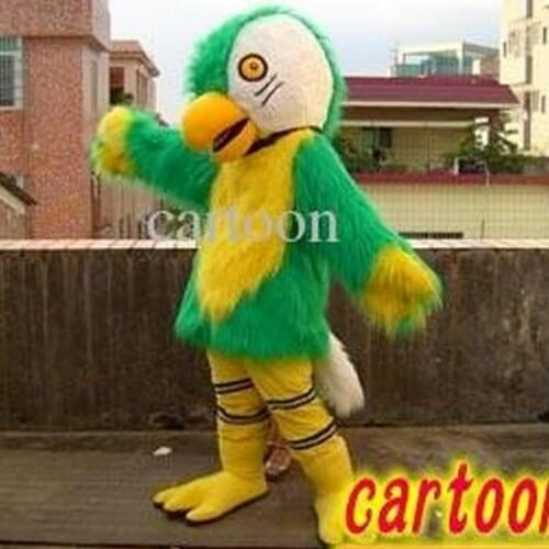 Green Plush Parrot Mascot Costume Adult Halloween Birthday Party Cartoon Apparel Cosplay Costumes Classic Version Customized