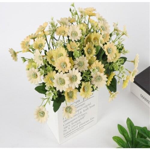 Summer Yellow Small Fresh Milan Chrysanthemum Home Simulation Chrysanthemum Wedding Holding Flowers Set Ramie