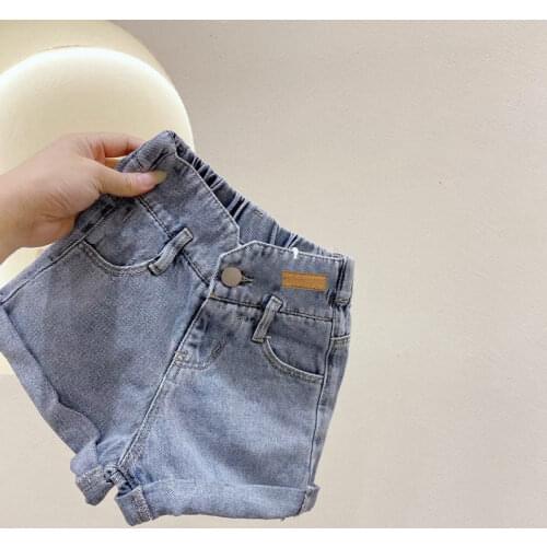 Malayu Baby Denim Shorts For Girls