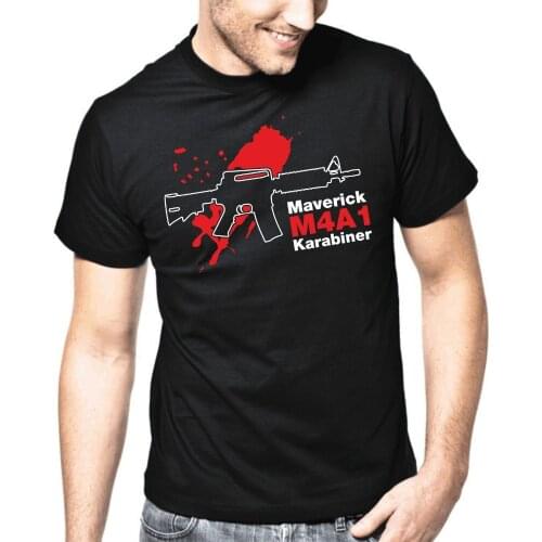 Top Quality Mens Summer t shirt 2019 O-Neck Hipster T-shirts Maverick M4A1 Karabiner Ego Shooter Gamer Nerd Geek Funny Casual