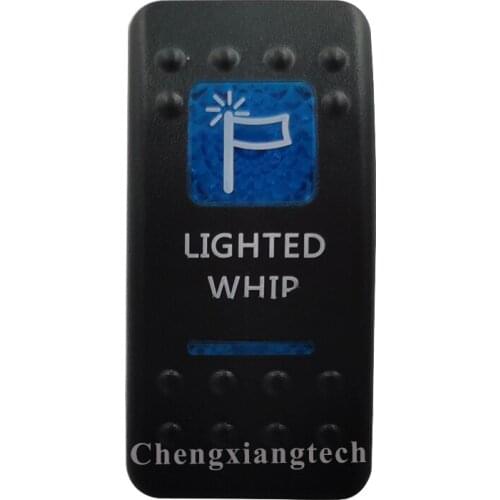 Printed Blue Rocker Switch Cap - Lighted Whip- for Carling Arb Car Boat Rocker Switch 12v 24v, Cover Only !!! No Switch Base