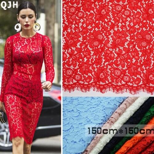 Wholesale Eyelashes lace fabric 150cm*150cm Multicolor spot Swiss Voile Lace for partying tulle dress Cotton line DIY Patchwork