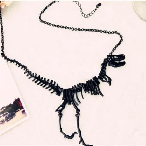 NM135 Fashion Pendant Necklaces Dragon Skull Skeleton Dinosaur Bones Chain Necklace For Women Girl Gift