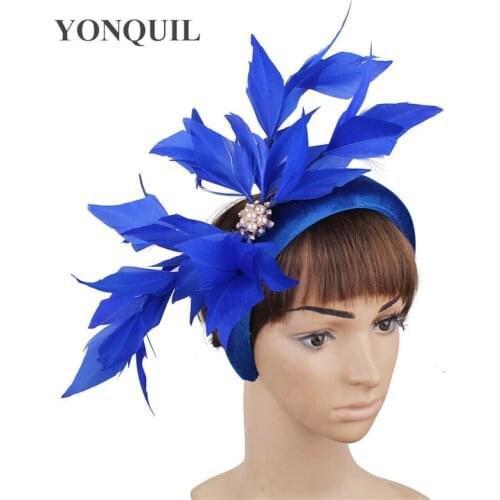 Princess Party Dinner Headband Headwear Feather Hair Fascinators Accessories Fancy Feathers Hair Band For Womens Lady Headdress