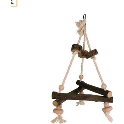 Parrot bite toy Toy bird Log triangle stand swing HZ1021