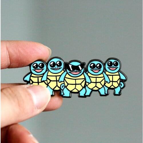 Cute Cartoon Turtles Squad Pastel Enamel Pin Kawaii Tortoise Brooch Funny Lapel Backpack Pins Badge Accessories