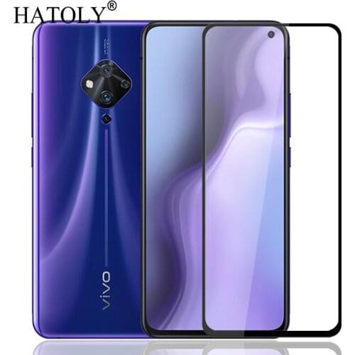 Glass on For vivo S5 Tempered Glass For vivo S5 LCD Phone Screen Protector HD Full Glue Cover For vivo S5 Protective Glass 6.44"