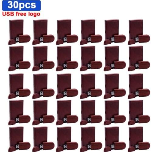 30pcs/lot Flash Drive wooden USB+box128GB Pen Drive 8G For photography 64GB 32GB 16GB Pendrive USB Stick Memory Stick free logo