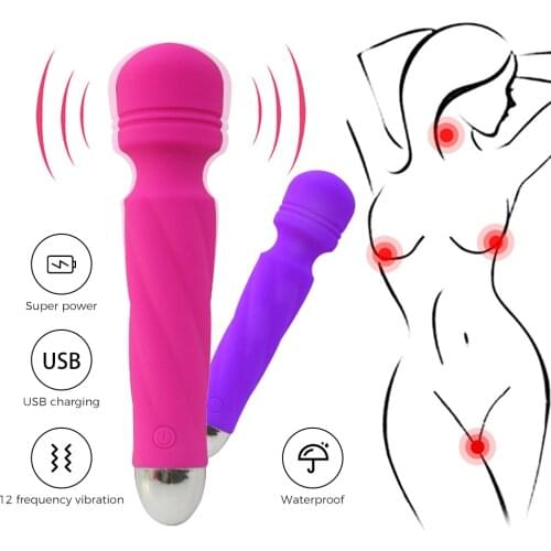 360° Rotatable Soft Super Power Vibrators For Women AV Dildo Clit Licking Fidget Toys Vaginal Clitoris Stimulation Masturbators