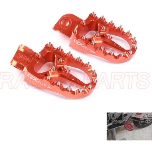 Motorcycle CNC orange Billet MX Foot Pegs Rests Pedals Footpegs For SX SX-F EXC EXC-F