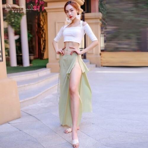 Belly dance training suit autumn and winter New Oriental Dance Dress Suit dance clothes women performance 2 pcs skirt set 177