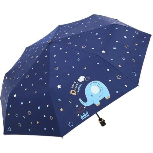 Cartoon Children Umbrella Anti UV Female Sunny and Rainy Dual-purpose Sunscreen Folding Sunshade Girl Gift Women Rain Umbrella