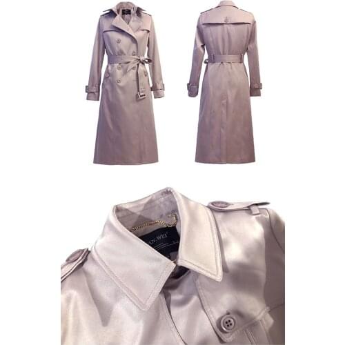 New Spring 2020 Trench Coat For Women European Fashion Double Sided Overcoat Female Long Slim Windbreaker manteau femme LX2627