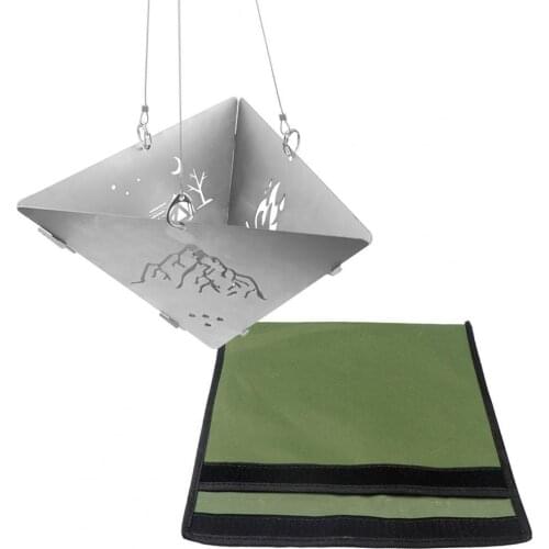 1Set Triangle Bonfire Campfire Pit Camping Wood Stove Stand Frame Fire Rack Stainless Steel Mesh Fire Pit Outdoor Wood Heater