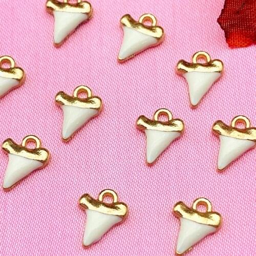 10Pcs Alloy Enamel Mini Molar Tooth Charms 10*8mm Gold Color Alloy Teeth Pendant For DIY Earring Making Accessories Wholesale