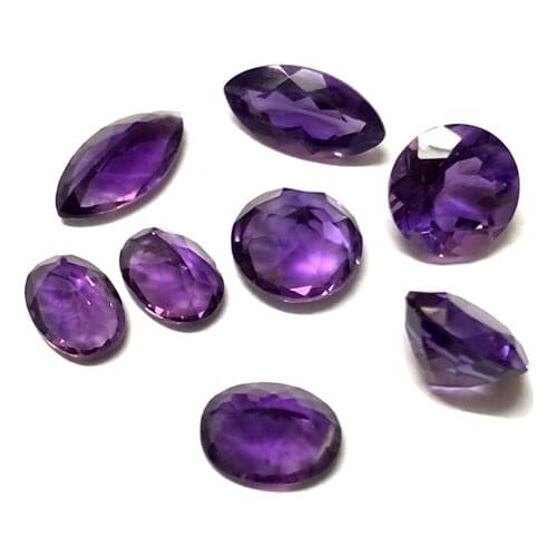 100%Natural A Quality Amethysts Brilliant cutting Bead Cabochon 6x8MM Oval 6x12mm Marquise 10mm Round brilliant Cut Gem Cabochon