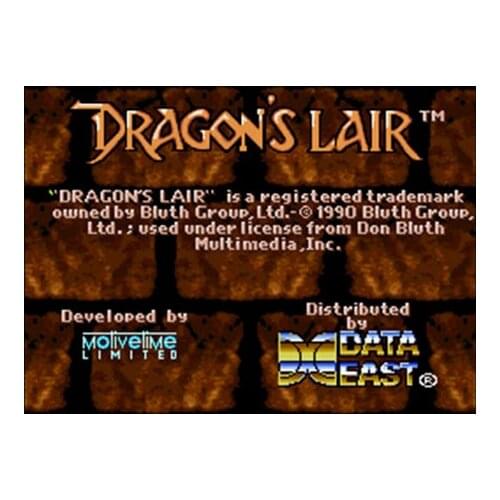 Dragons Lair 16 bit Big Gray Game Card For NTSC Game Player Drop Shipping