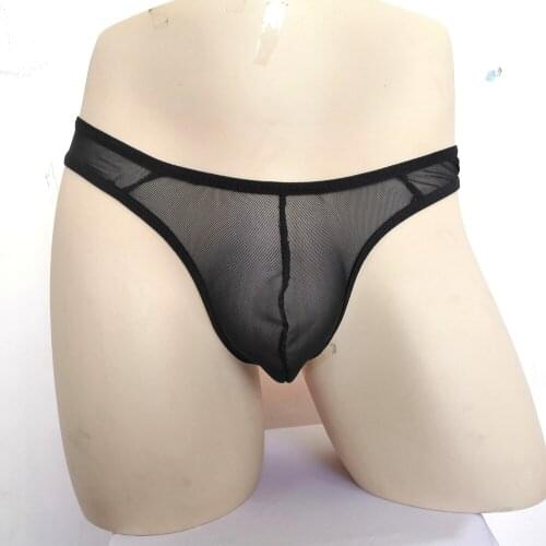 2PCS/Set Sexy Mens Briefs Mesh See-Through Underwear Gay Sissy Pouch Panties Hombre Underpants Calzoncillos Bikini Tangas Thongs