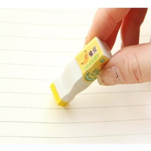 2Pcs/Lots Fruit Milky Bottle Shape Mini Rubber Eraser For Kids Creative Stationery School Supplies Gift
