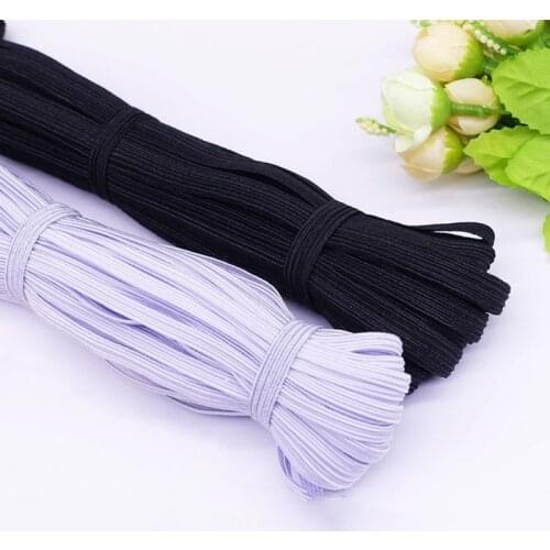 3mm 5mm 6mm Elastic Band Sewing for Masks 3-12MM White Black Elastic Rope Rubber Band Cord Ribbon Garment DIY Sewing Accessies