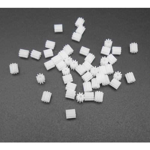 50Pcs NEW 0.3M 9 Teeth Plastic Spur Gear 0.3 Modulus T=9 Aperture 1mm (0.95mm) DIY Model Accessories 9T 3.3MM X 3.5MM Pinion 1A