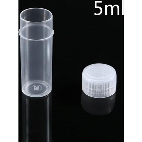 50pcs For Office School Chemistry Supplies,5ml Plastic Test Tubes Vials Sample Container Powder Craft Screw Cap Bottles