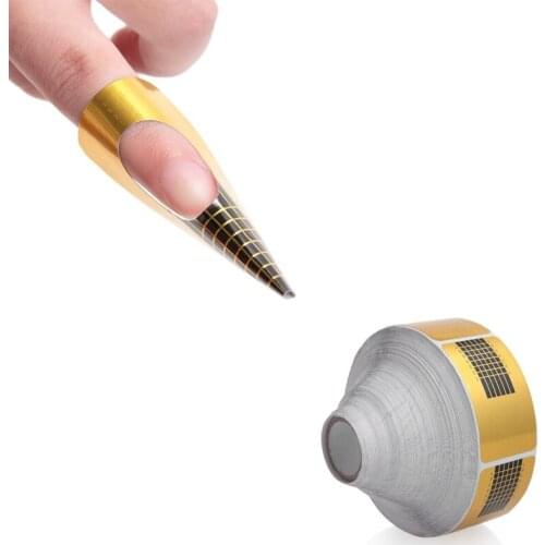 500pcs Professional French Nail Form Tips Nail Art Form Acrylic Tip Gel Nail Sticker Extension Curl Form For Nail Polish Tool