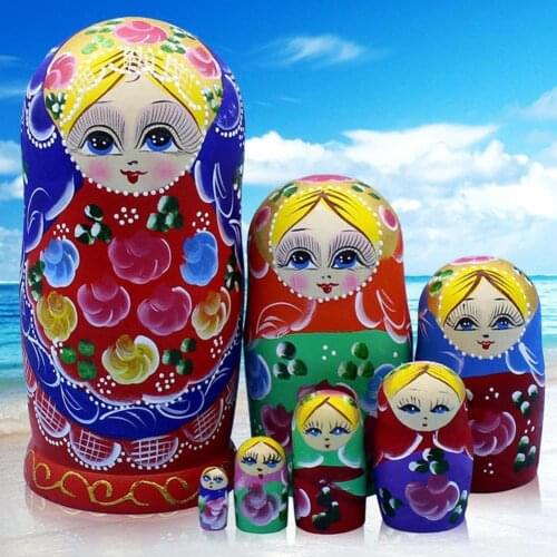 7Pcs/Set Stackable Flower Girl Matryoshka Nesting Dolls Puzzle Toy Home Decor Home Decor Nesting Dolls Puzzle Toy