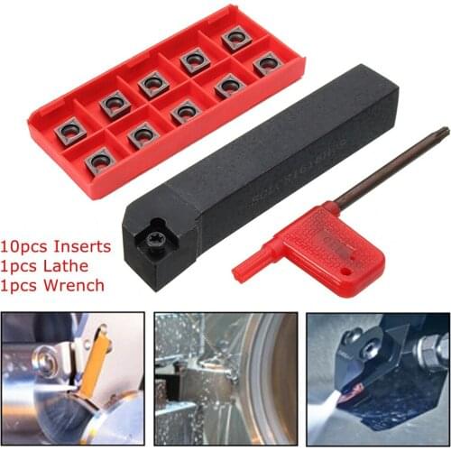 SCLCR1616H09 Lathe Turning Tool Holder with 10pcs CCMT09T304 VP15TF CCMT32.51 Carbide Inserts