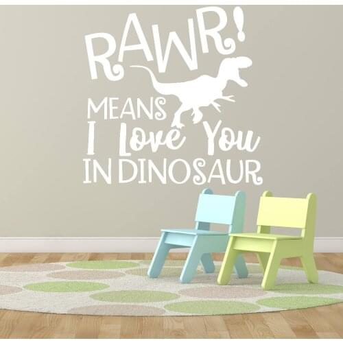 Kids Nursery Room Wall Decal Quotes Rawr! Means I love You In Dinosaur Vinyl Wall Stickers For Kids Rooms Boys Bedroom DecorSY34