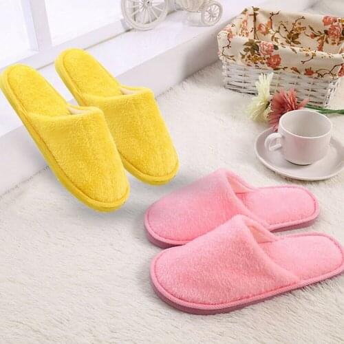 Autumn Winter Home Unisex Indoor Cotton Slippers Fleece Thick-Soled Non-Slip Foam Thermals Shoes A66