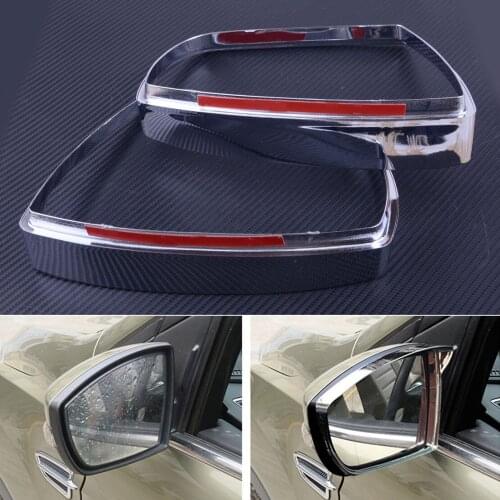 DWCX 2pcs ABS Chrome Plated Side Rearview Mirror Rain Guard Visor Snow Shield Trim Cover Fit for Ford Kuga Ecosport 2013-2016