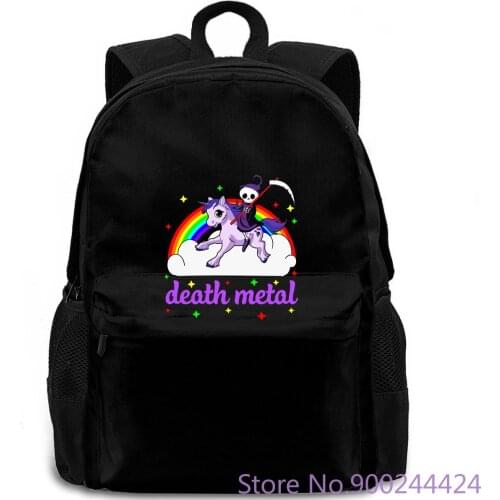Unicorn Rainbow Heavy Metal Death Metal Rock Punk Funny Unisex T backpack