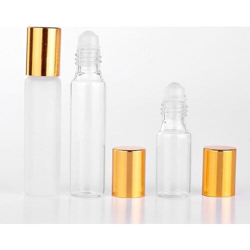 50pcs/lot 5ml 10ml Refillable Perfume Bottle Roll on Bottles for Essential Oils Vial Empty Perfume Sample Roller Bottle