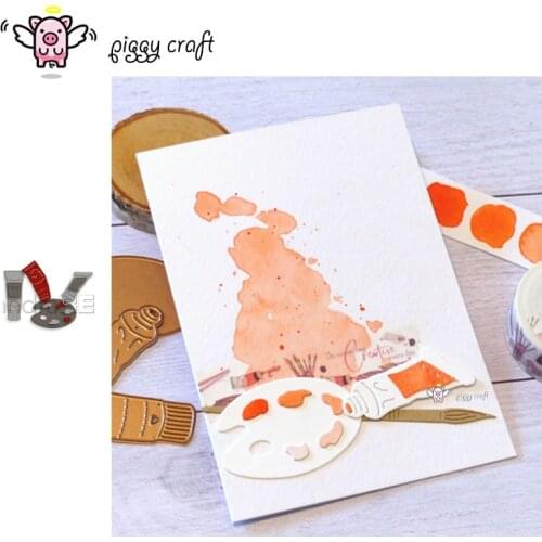 Piggy Craft metal cutting dies cut die mold Paint color palette Scrapbook paper craft knife mould blade punch stencils dies