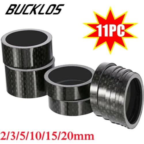 11pc set Bicycle Carbon Fiber Washer 1-1/8" Stem washer Spacer 28.6mm MTB Front Fork 3/5/10/15/20mm Road Bike Accessories