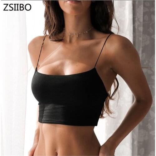 T shirt Short Camis Women Summer Solid Black WhiteTops Female Knitted Backless Crop Tops 2018 Hot Sale Sexy Elastic