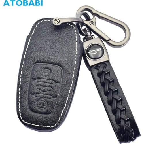 Leather Car Key Cases Smart Keychain Holder Remote Control Protector Cover For Audi R8 Q5 S4 S5 S6 S7 SQ5 RS5 RS7 A4 A5 A6 A7 A8