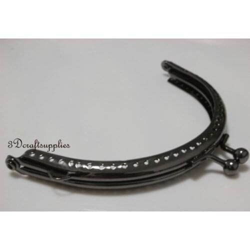 Metal frame sewing bag purse frame clasp 10 cm gunmetal B74