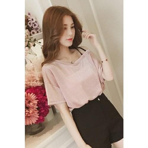 Fashion Logo Printing T Shirts Womens Short Sleeve Fashion 100% cotton red Female T-Shirts