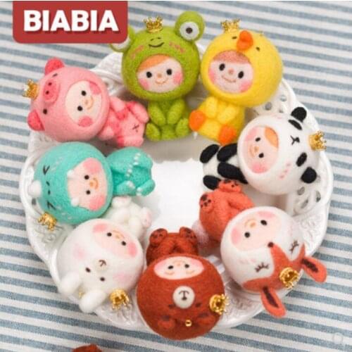 Small animals wool needlepoint kit wool felt needle felting decoration craft needlecraft DIY ha