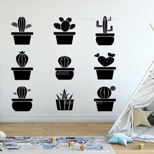 Cactus Wall Decals Woodland Tribal Cactus Wall Stickers for Kids Room Baby Nursery Decor Art Succulent Cacti Wall Tattoo LL2091