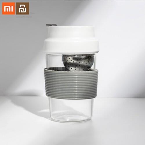 Original xiaomi mijia heart ball cup trend iron ball separation cup food grade stainless steel high quality glass tea cup smart
